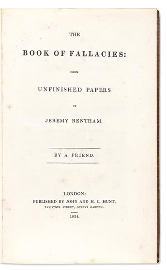 [Economics] Bentham, Jeremy (1748-1832) The Book of Fallacies: from Unfinished Papers.